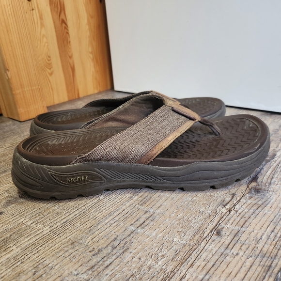 Skechers Arch Fit Motley Brown Sandals Mens Size 8 Flip Flops - Picture 2 of 9